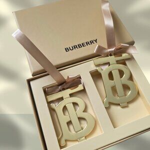 Burberry Monogram GWP Ornament Set – Gold with Satin Ribbon – Gift Box Included
